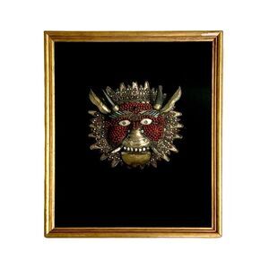 Vintage Copper Repousse Ritual Mask Of Mahakala